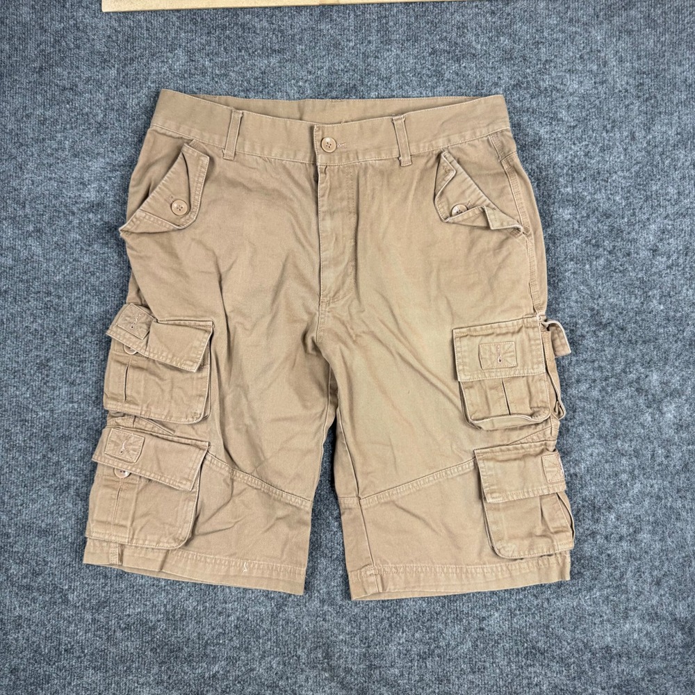 LL X Cargo Shorts Mens Size 38 Tan Khaki Multi Pocket Utility Cotton Twill